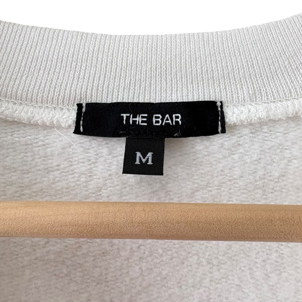 The Bar Fiance Sweatshirt White Blue Varsity Lettering Crewneck Medium Bride - Picture 3 of 4